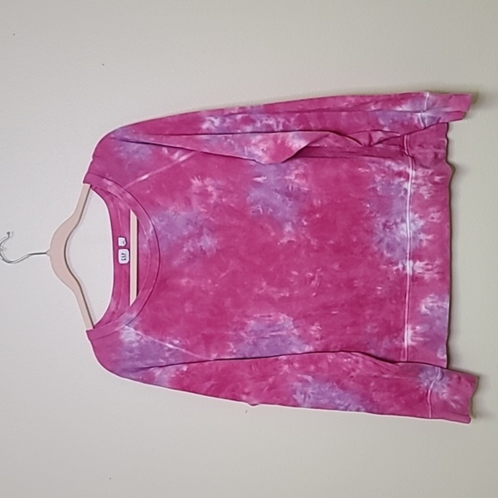 GAP Pink Tie Dye Terry Crewneck Sweatshirt
